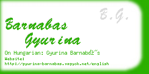 barnabas gyurina business card